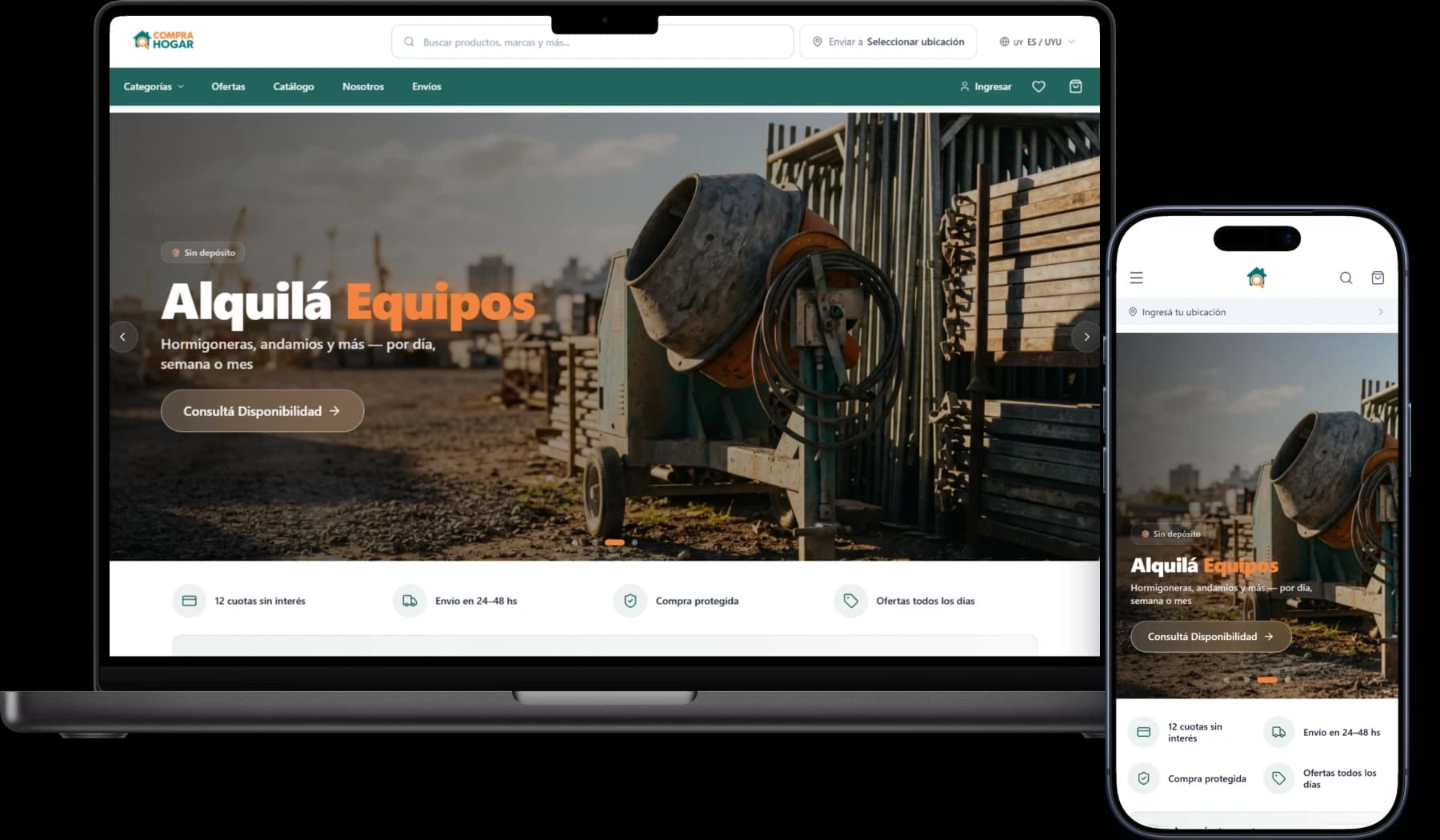 Compra Hogar en una MacBook y un iPhone