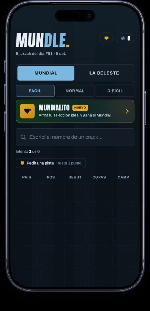 Mundle en un iPhone