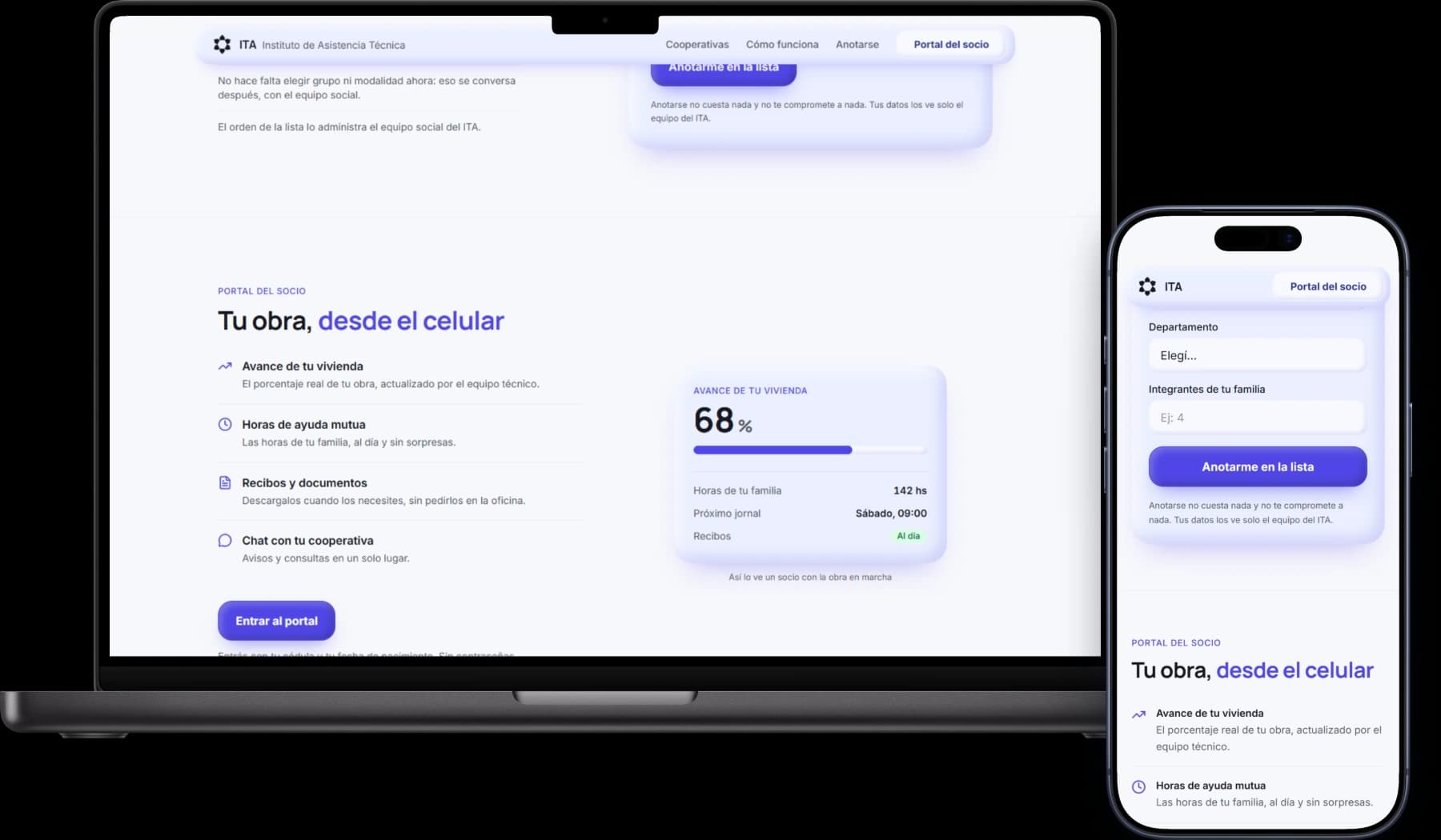 Sistema EDO en una MacBook y un iPhone