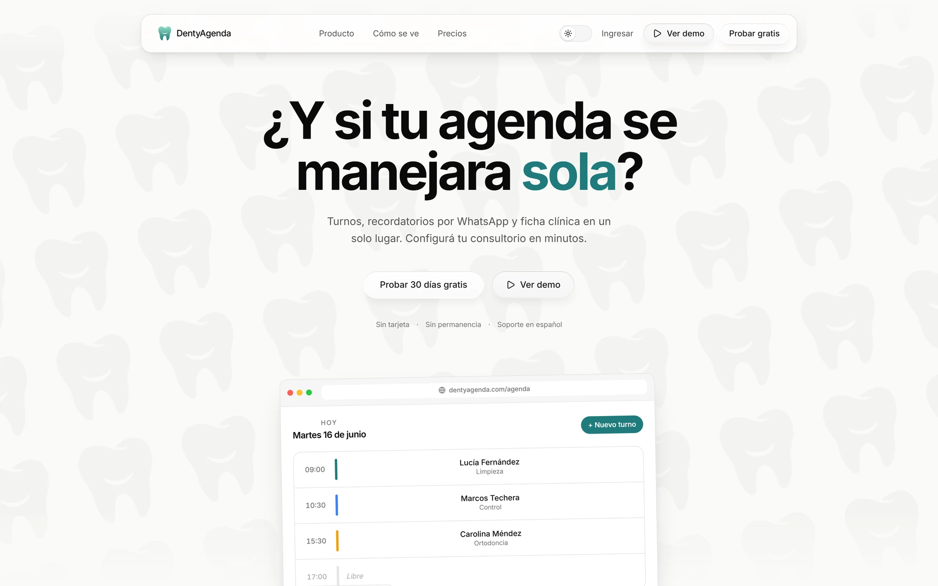 DentyAgenda en el navegador